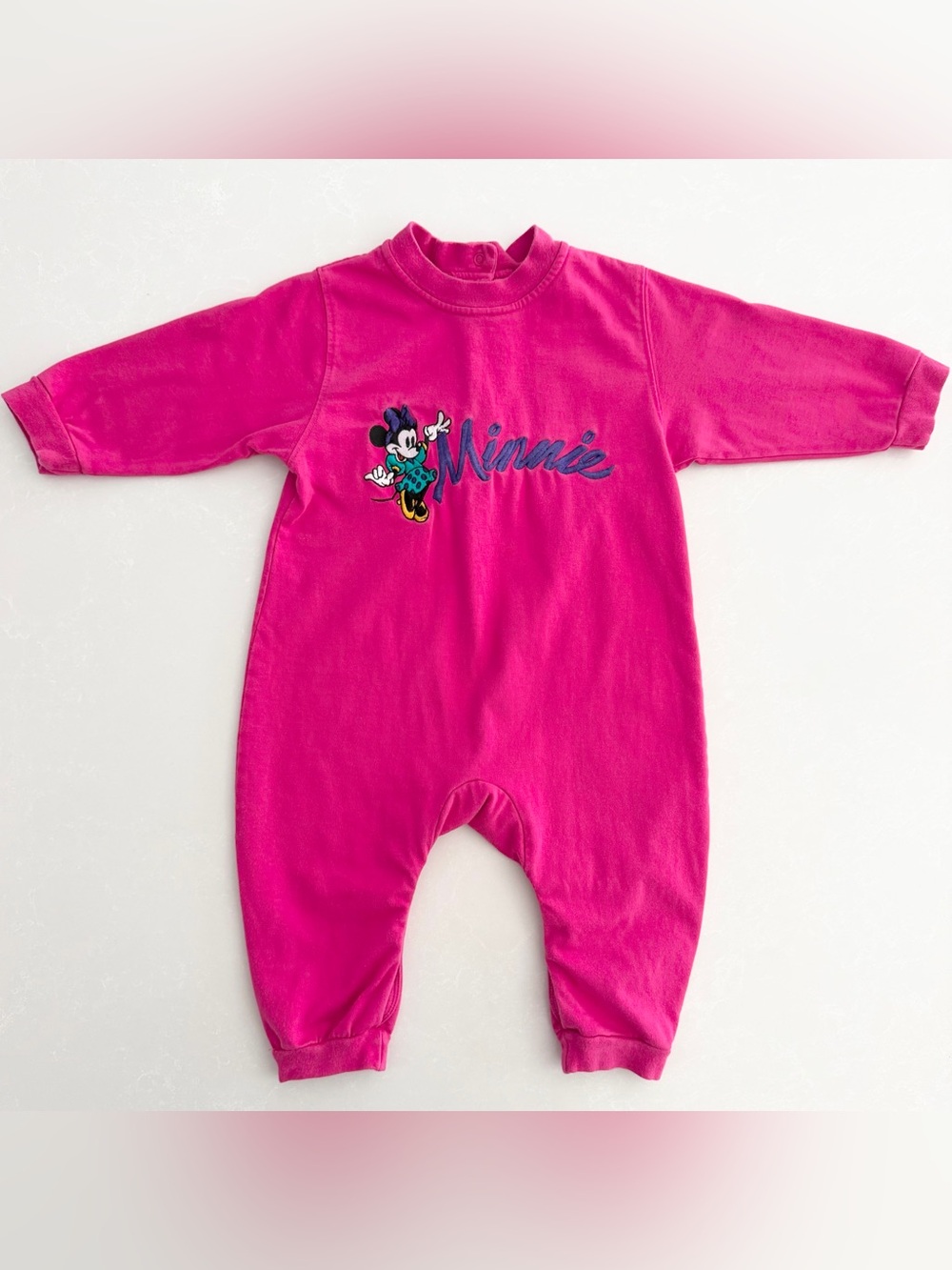 Vintage 90s Disney Store Minnie Mouse Toddler Romper Onesie • Size 24M